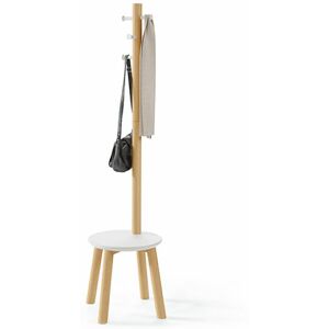 A Place For Everything - Coat Stand and Stool - Pillar - Natural & White