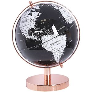 BELIANI Decorative Home Décor Figure Globe World Sphere Black and White Gold Stand Cabot