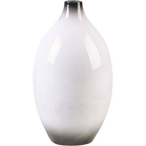 BELIANI Modern Terracotta Vase Decorative Living Room 36 cm Black and White Baeza