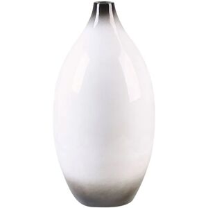 BELIANI Modern Terracotta Vase Decorative Living Room 46 cm Black and White Baeza