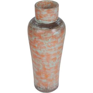 Beliani - Decorative Vase Terracotta Faux Aged Distressed Finish Gold and Green Gonnos