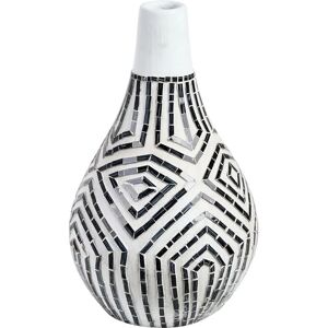 Beliani - Decorative Vase Terracotta Natural Ethnic Style Black and White Ombilin