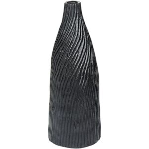 Beliani - Modern Terracotta Decorative Vase Living Room 50 cm Black Florentia