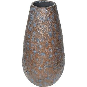 BELIANI Industrial Modern Ceramic Decorative Flower Vase Black with Brown Distressed Look Brivas