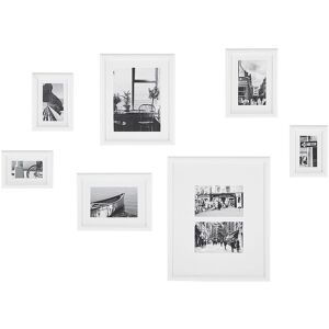 BELIANI Gallery Wall Modern White Frames Various Sizes Passpartout Set of 7 Zinare