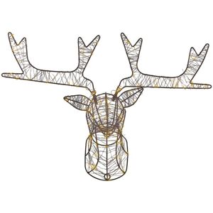 BELIANI Indoor Outdoor led Christmas Wall Decoration Reindeer Head Metal Black Nellim