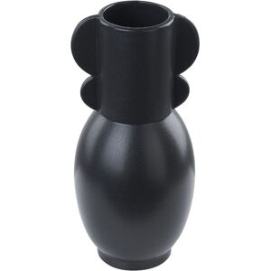 BELIANI Modern Decorative Porcelain Tabletop Flower Vase Sculpture Black Mytilene