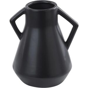 BELIANI Modern Flower Vase Decorative Accessory Minimalist Dolomite Ceramic Black Fermi