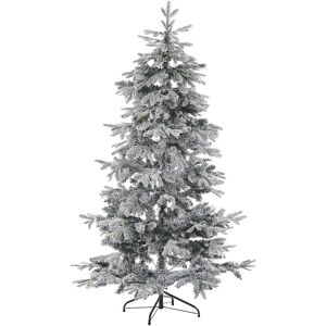 BELIANI Artificial Christmas Tree White Snow Flocked Black Metal Stand 180 cm Tomichi