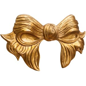 BISCOTTINI W87XDP7XH50 cm Made in Italy sized wood made antiqued gold leaf finish bow-shaped decoration