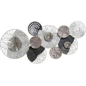 BELIANI Modern Decorative Wall Art Deco Accent Piece Circles Black and Silver Cesium