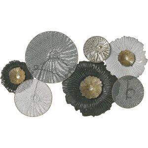 BELIANI Modern Decorative Wall Art Deco Accent Piece Circles Black and Silver Zirconium