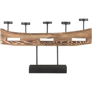 BELIANI Minimalist Urban Candle Holder 5 Candles Solid Wood Metal Guatemala