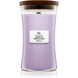 Woodwick Lavender Spa scented candle with wooden wick 609.5 g