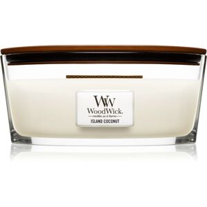 Woodwick Island Coconut scented candle with wooden wick (hearthwick) 453 g