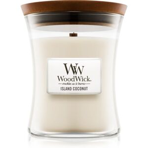 Woodwick Island Coconut scented candle with wooden wick 275 g