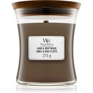 Woodwick Sand & Driftwood scented candle with wooden wick 275 g