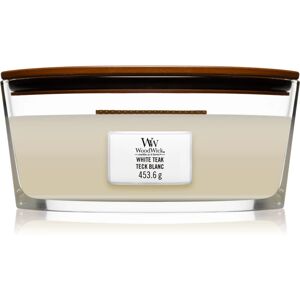 Woodwick White Teak scented candle with wooden wick (hearthwick) 453.6 g