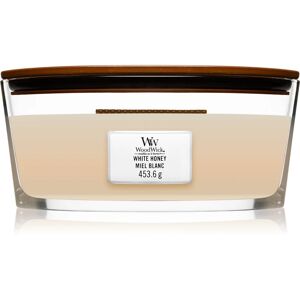 Woodwick White Honey scented candle with wooden wick (hearthwick) 453 g