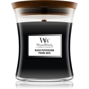 Woodwick Black Peppercorn scented candle with wooden wick 275 g