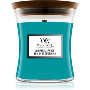 Woodwick Juniper & Spruce scented candle with wooden wick 275 g