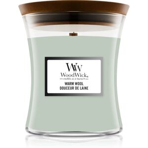 Woodwick Warm Wool scented candle with wooden wick 275 g