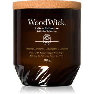 Woodwick Ginger & Turmeric scented candle with wooden wick 184 g