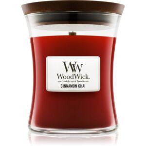 Woodwick Cinnamon Chai scented candle with wooden wick 275 g
