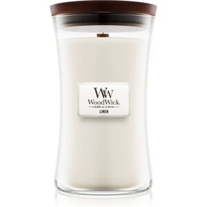 Woodwick Linen scented candle with wooden wick 609.5 g