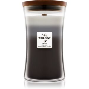 Woodwick Trilogy Warm Woods scented candle with wooden wick 609,5 g