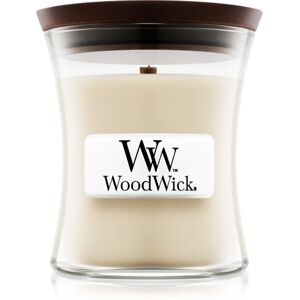 Woodwick Linen scented candle with wooden wick 85 g