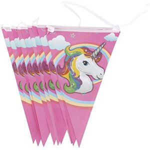 TRIXES 10PC Unicorn Triangular Flag Bunting Garland For Kids Birthday Parties