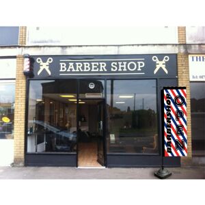 Scribo (Pack of 1) BARBER ready printed flag 9 feet tall + crossbase. full kit ready in