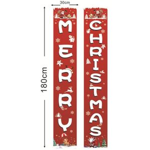 Unbranded (Red) Merry Christmas Door Hanging Sign Banner Flag Xmas Party Home Outdoor Deco