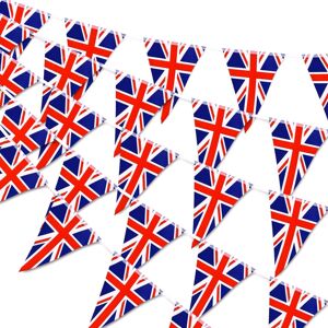 Whaline 30pcs Large Union Jack Bunting Banner Britain Triangle Flag Garlands Bri