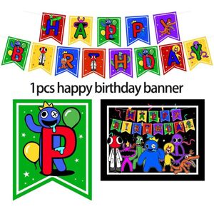 VEISHET (Flag) Rainbow Friends Theme Birthday Party Supplies Balloon Banner Cake Toppers