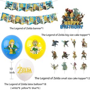 RYWOLT (32PCS) The Legend Of Zelda Game Theme Birthday Party Decoration Banner Flags Ba