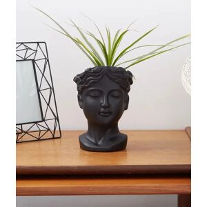 Joy Medium Venus Head Planter in Black Black Female