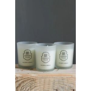 Joy Set of 3 Golden Amber Candles Gold Female