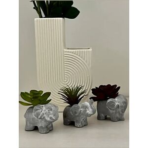 Joy 3 Faux Succulents in Elephant Pots Female