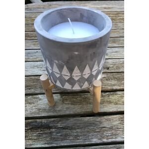 Joy Large Embossed Diamond Concrete Candle With Stand Unisex