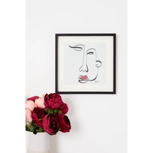 Joy Large Abstract Line Face Wall Art black Unisex