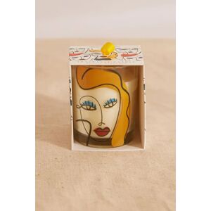 Joy Abstract Face Design Glass Candle Female