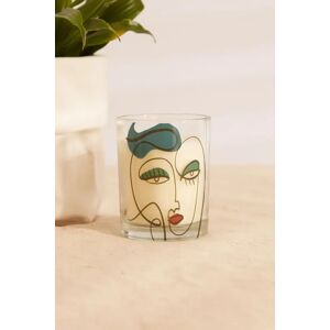 Joy Abstract Face Design Glass Candle Female