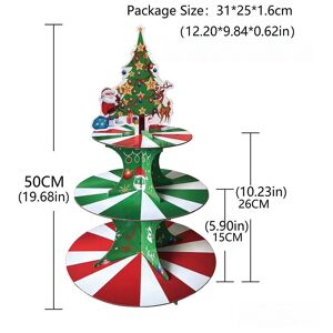 PatPat Christmas party multi-layer cake stand, party decoration dessert snack decoration cake stand  - Multi-color