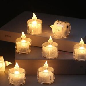 PatPat Holiday Party Metal Hollow Decorative Cups and LED Flameless Electronic Candle Holders  - White