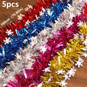 PatPat 5-Pack Christmas Decorative Ribbon with Snowflakes - Holiday Party Decor in Random Colors  - Colorful