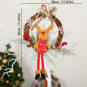 PatPat Christmas Wreath for Door and Window Display with Tinsel Garland,  - Apricot brown