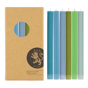 British Colour Standard Fair Trade Eco Dinner Candles - Cool - Pack of 6