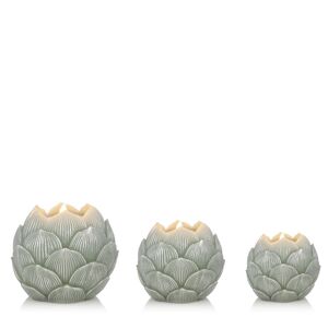 Alison Cork Set of 3 Artichoke LED Paraffin Wax Candles
